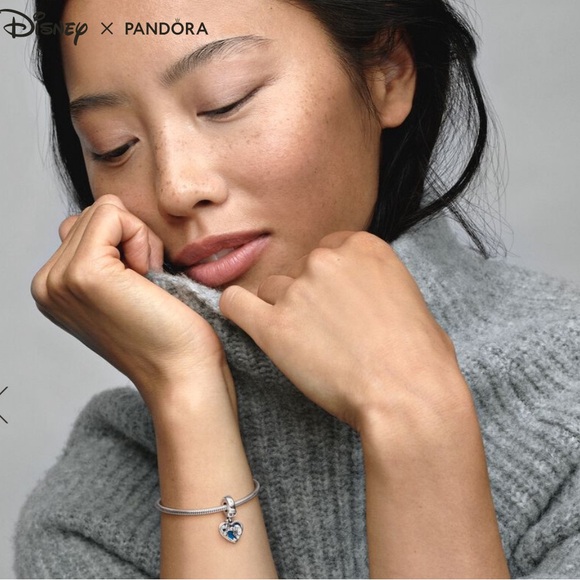 Authentic Pandora x Disney Lady and the Tramp Heart Dangle Charm Sterling Silver - Picture 7 of 15